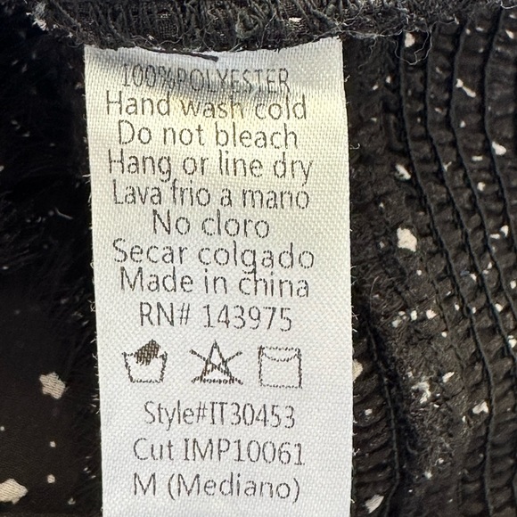 A2 - #106 Mod on trend black and white speckled blouse top size medium - Picture 5 of 8